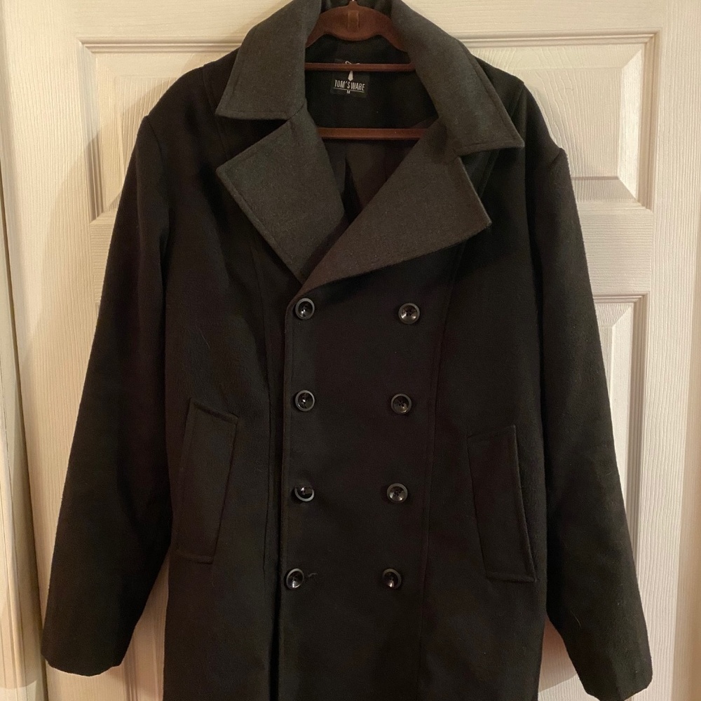 Double Breasted Black Trench Coat For Men